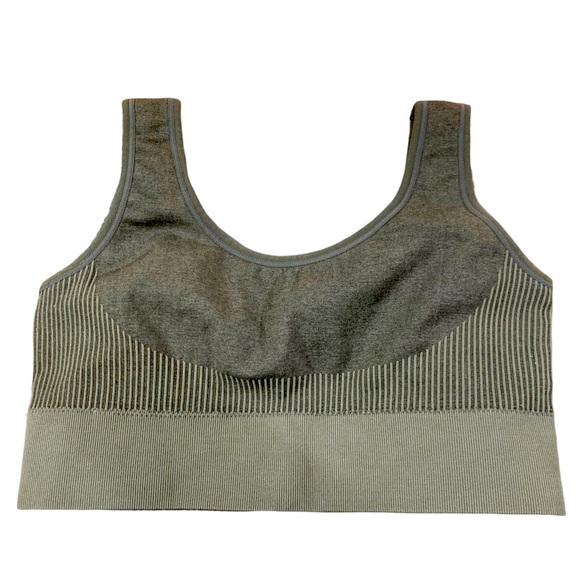 Shein Luvlette Medium Support Solid Sports Bra Army Green Size Medium - Picture 2 of 6